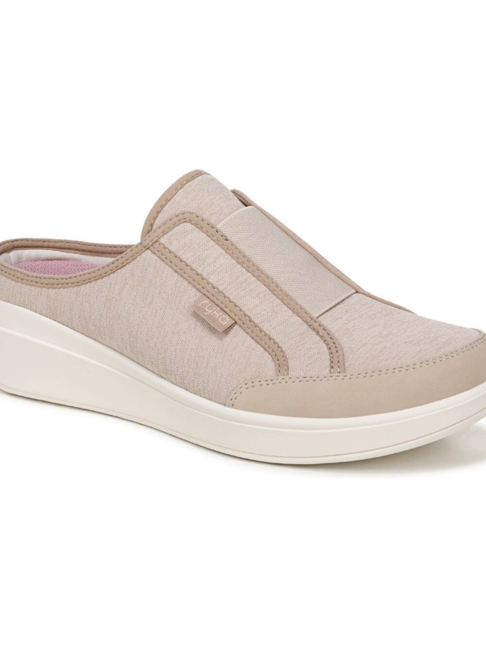 Ryka Women's 6W Wide Lounge Slip on Mule Shoes Terra Taupe Fabric 60% off Retail